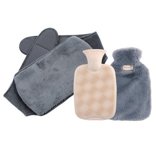 1000ml PVC Hot Water Bottle 3Pcs/Set Dark Grey