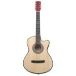 12 Piece Western Acoustic Cutaway Guitar Set with 6 Strings 38