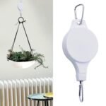 2pcs Retractable Plant Hook Pulley Hanger White