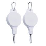 2pcs Retractable Plant Hook Pulley Hanger White