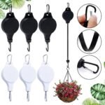 2pcs Retractable Plant Hook Pulley Hanger White