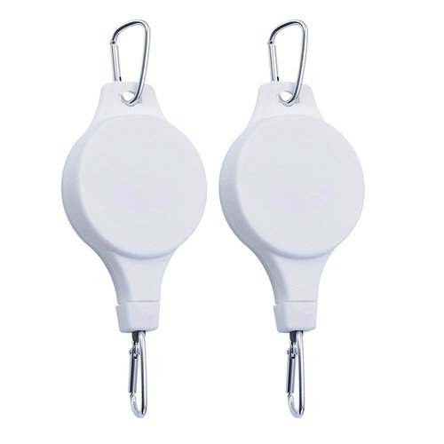 2pcs Retractable Plant Hook Pulley Hanger White