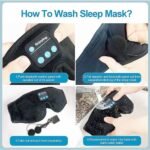 3D Wireless Bluetooth Music Eye Mask Sleep with Stereo - Black