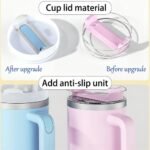 40oz Tumbler with Handle and Straw Lid Blue
