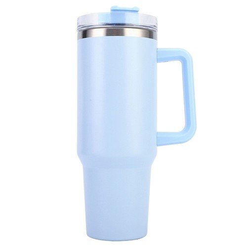 40oz Tumbler with Handle and Straw Lid Blue