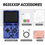 ANBERNIC RG35XXSP Flip Game Console Transparent Blue