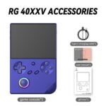ANBERNIC RG40XXV Game Console White 64GB HDMI Cable Bag Blue