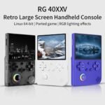 ANBERNIC RG40XXV Game Console White 64GB HDMI Cable Bag Blue