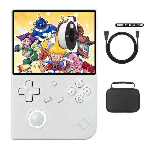 ANBERNIC RG40XXV Game Console White 64GB HDMI Cable Bag White