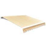 Awning Top Sunshade Canvas Sunflower Yellow & White 3x2,5m