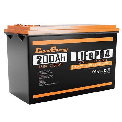 Cloudenergy 12V 200Ah LiFePO4 Battery Pack