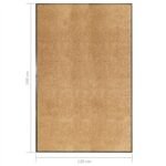 Doormat Washable Cream 120x180 cm