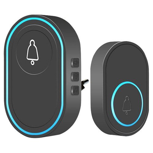 Earykong Wireless Music Doorbell Alarm Volume Adjustable Black