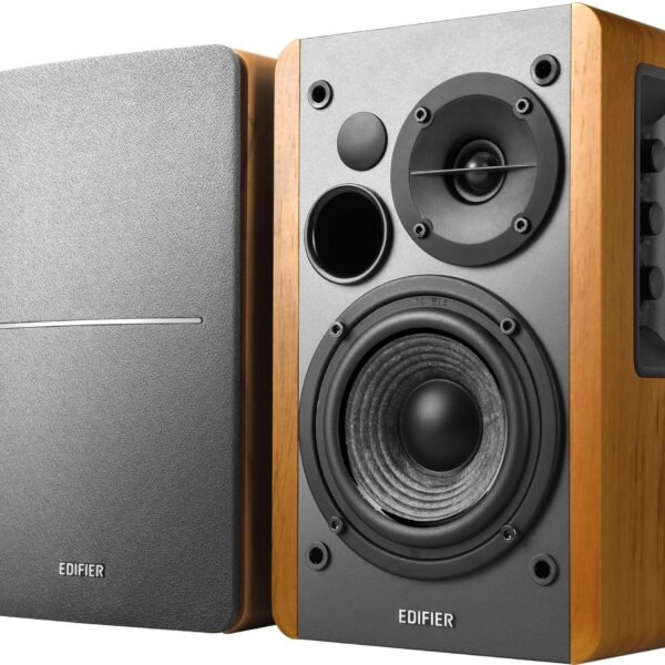 Edifier - R1280T Powered Bookshelf Speakers/Computer Speakers/Studio Monitor Speakers, 2.0 Active Near Field Monitors 42 Watts RMS - Brown