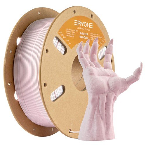ERYONE Dual Color Matte PLA Filament Pink and Matte White
