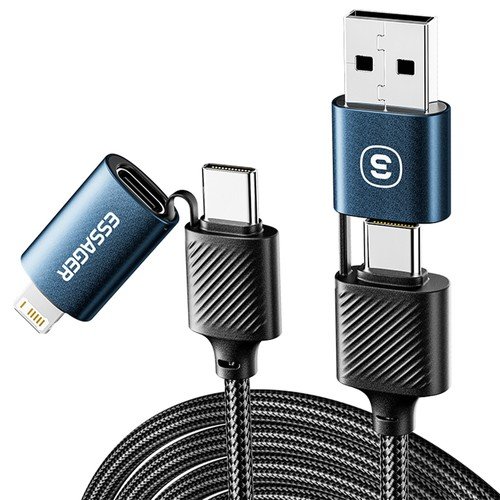 ESSAGER 65W 4 in 1 Charging Cable Blue