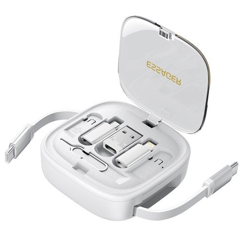 ESSAGER Type-C To Type-C Data Cable with Storage Box White