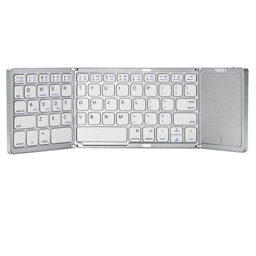 Foldable Bluetooth Wireless Keyboard Silver