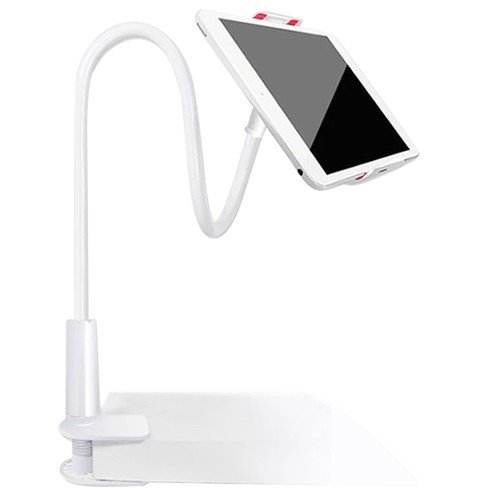 Gooseneck Phone Tablet Holder Flexible Holder 360 Adjustable White