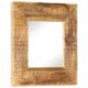 Hand-Carved Mirror 50x50x11 cm Solid Mango Wood