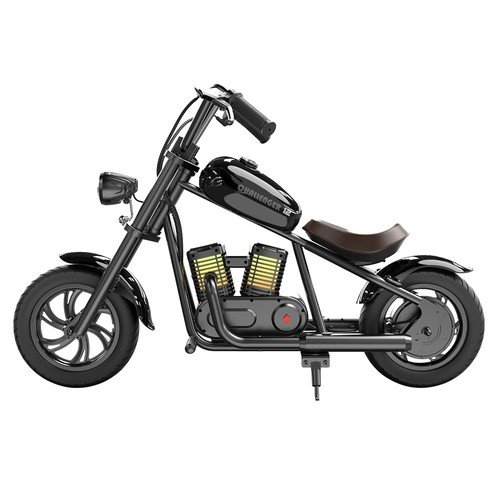 HYPER GOGO Challenger 12 Plus Electric Motorcycle for Kids Black