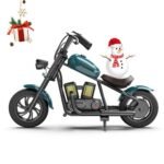 HYPER GOGO Challenger 12 Plus Electric Motorcycle for Kids Blue