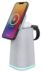 iHome - Power Tower Triple Wireless Bluetooth Charging Speaker with Apple Watch Charging - Gray