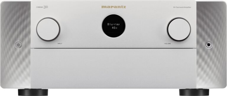 Marantz - Cinema 30 140W 11.4-Ch. Bluetooth Capable with HEOS 8K Ultra HD A/V Home Theater Receiver with Alexa - Silver Gold