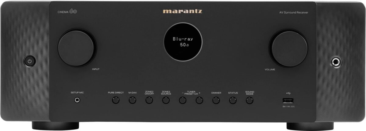 Marantz - Cinema 60 100W 7.2-Ch Bluetooth Capable with HEOS 8K Ultra HD HDR Compatible A/V Home Theater Receiver with Alexa - Black