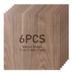 Mecpow 11.8*11.8*0.11inch 12pcs Mahogany Sheets + 12pcs Walnut Sheets