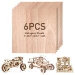 Mecpow 11.8*11.8*0.11inch 12pcs Mahogany Sheets + 12pcs Walnut Sheets