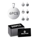 Mecpow 300pcs Blank Black Business Cards + 6pcs 25mm Pet Tags