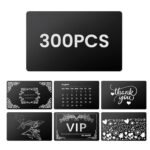 Mecpow 300pcs Blank Black Business Cards + 6pcs 25mm Pet Tags