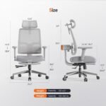 NEWTRAL MagicH-BPro Ergonomic Chair with Footrest Grey
