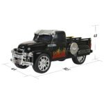 QFX - Retro Classic Truck Portable Bluetooth Speaker with Bass Radiator and LED Lights - Black