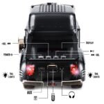 QFX - Retro Classic Truck Portable Bluetooth Speaker with Bass Radiator and LED Lights - Black