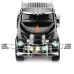 QFX - Retro Classic Truck Portable Bluetooth Speaker with Bass Radiator and LED Lights - Black