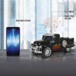 QFX - Retro Classic Truck Portable Bluetooth Speaker with Bass Radiator and LED Lights - Black