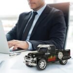 QFX - Retro Classic Truck Portable Bluetooth Speaker with Bass Radiator and LED Lights - Black