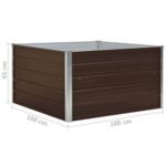 Raised Garden Bed 100x100x45 cm Galvanised Steel Brown
