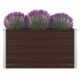 Raised Garden Bed 100x100x45 cm Galvanised Steel Brown
