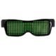 Rechargeable LED Light Emitting Bluetooth Glasses Black Frame Green