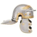 Roman Soldier Helmet Antique Replica LARP Silver Steel