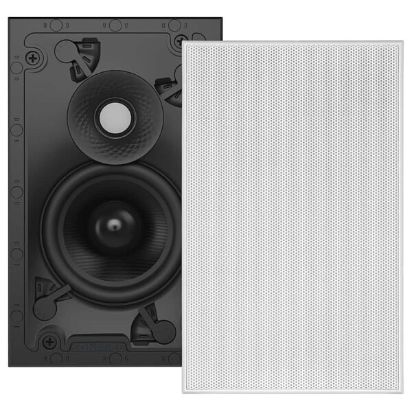 Sonance - VX46 RECTANGLE SINGLE SPEAKER - Visual Experience Series 4" Small Rectangle 2-Way Speaker (Each) - Paintable White