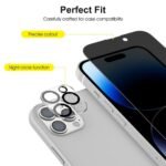 SPARIN 5 Pack Privacy Screen Protector Set for iPhone 15 Pro Max