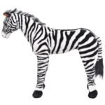 Standing Plush Toy Zebra Black and White XXL