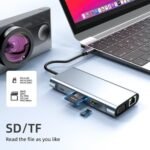 Type-C Hub 10 in 1 USB C to 4K HDMI RJ45 PD 100W Charge USB3.0 SD/TF