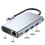 Type-C Hub 7 in 1 USB C to 4K HDMI 1000M RJ45 PD 100W Charge USB3.0