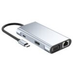 Type-C Hub 7 in 1 USB C to 4K HDMI 1000M RJ45 PD 100W Charge USB3.0