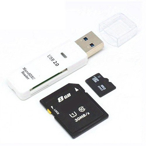 USB 2.0 SD Card Reader 5Gbps Transmission Speed White